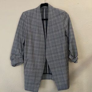 Soft shell plaid blazer